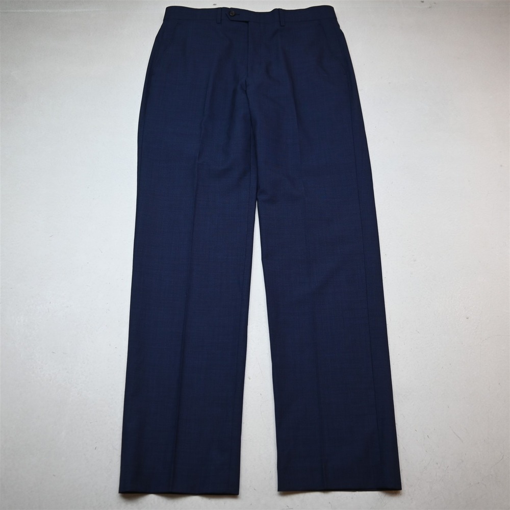 Lauren Ralph Lauren 34x34 Blue 100% Wool Flat Front Straight Dress Mens Pants